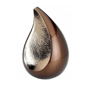 Metal Tear Drop Cremation Urn Chocolate Color Enamel Design  Funeral Supplies Metal Adult Ashes Urn Brass Mini Most Selling Pot