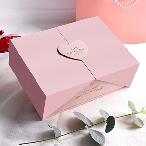 wholesale Luxury Paper Perfume Wedding boxes and Bags Rose Flower double door heart romantic gift Box for Valentines