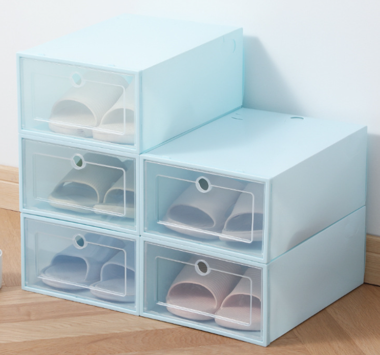 Plastic Shoe Box Shoe Storage Shoe Boxes Transparent Carton Foldable Clothing Organizer Folding Storage Goods Packing Items