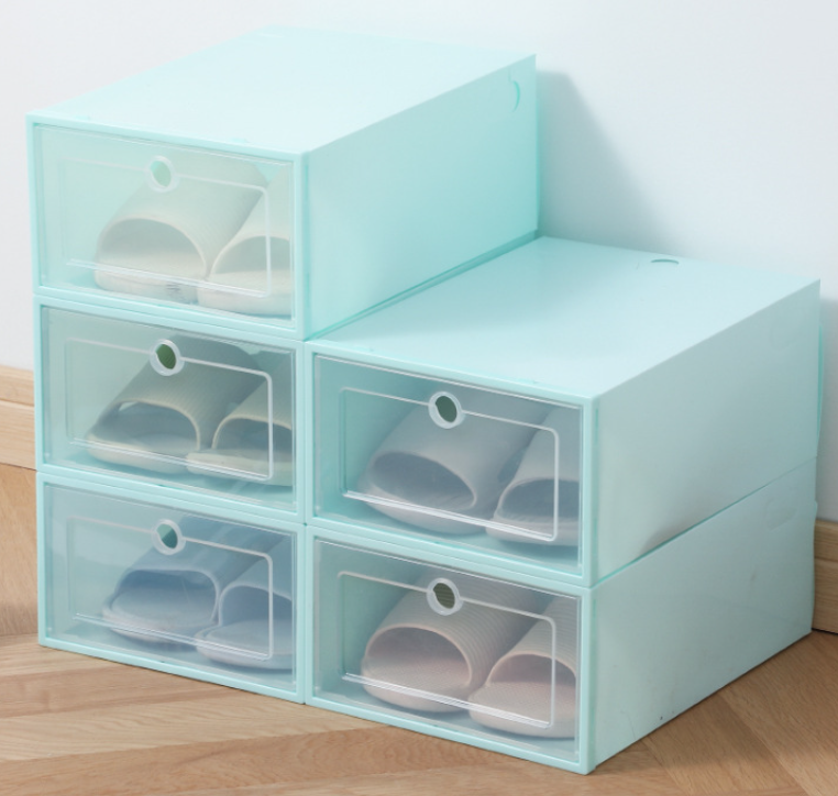 Plastic Shoe Box Shoe Storage Shoe Boxes Transparent Carton Foldable Clothing Organizer Folding Storage Goods Packing Items