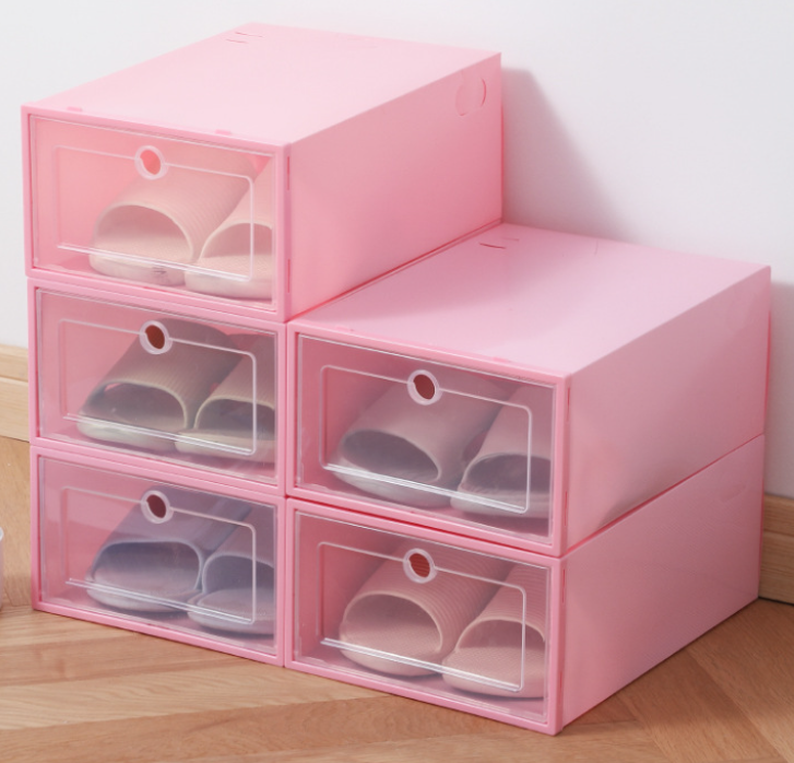 Plastic Shoe Box Shoe Storage Shoe Boxes Transparent Carton Foldable Clothing Organizer Folding Storage Goods Packing Items