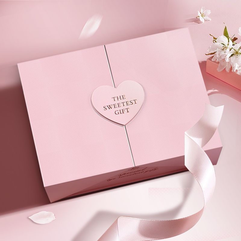 wholesale Luxury Paper Perfume Wedding boxes and Bags Rose Flower double door heart romantic gift Box for Valentines