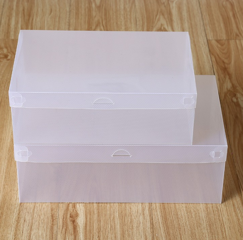 Thickened Shoe Box Home Sneakers High Heels Storage Box Transparent Wholesale PP Plastic Carton Foldable Clothing Organizer