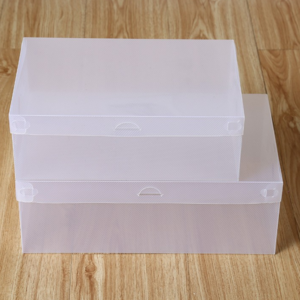 Thickened Shoe Box Home Sneakers High Heels Storage Box Transparent Wholesale PP Plastic Carton Foldable Clothing Organizer