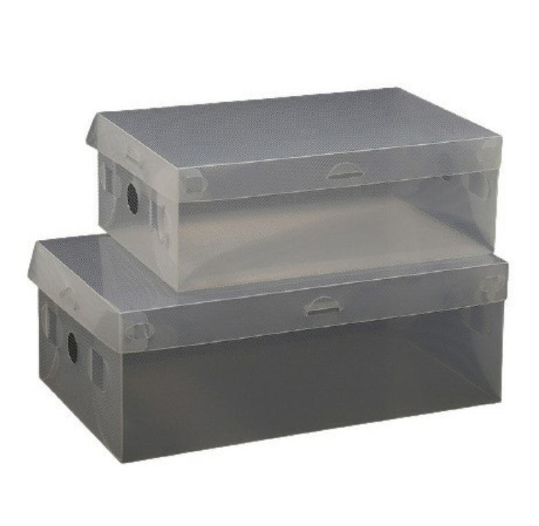 Thickened Shoe Box Home Sneakers High Heels Storage Box Transparent Wholesale PP Plastic Carton Foldable Clothing Organizer