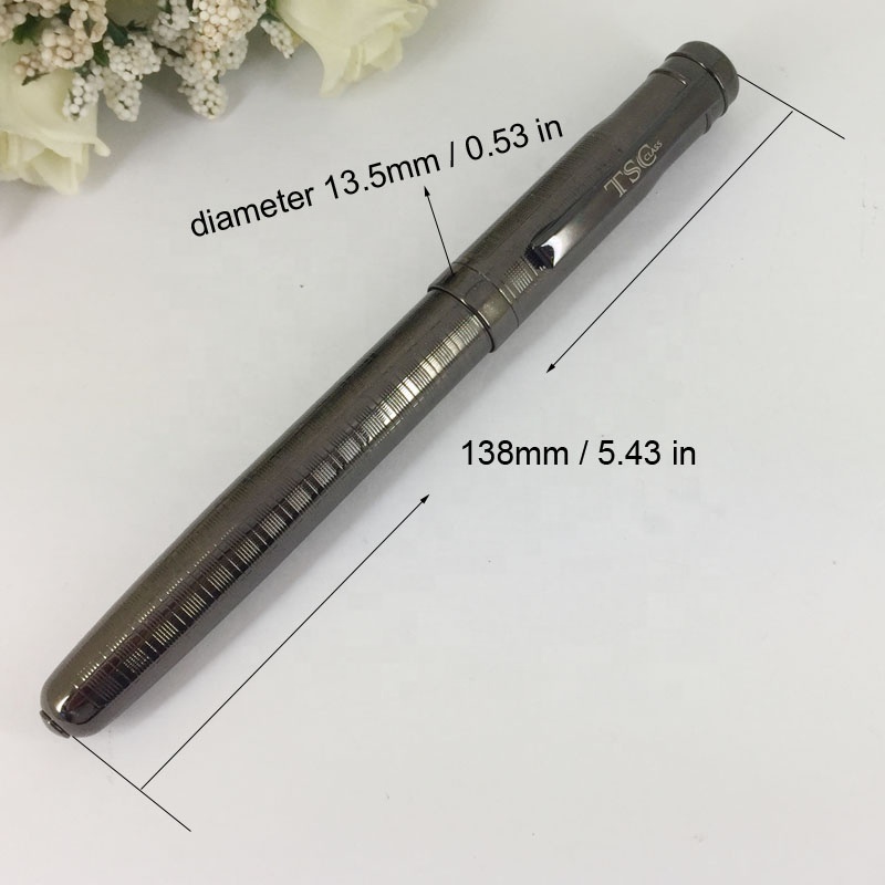 Fountain Pen 40 gram Metal Heavy Writing ink Pens Etching Design Liquid Writing Pen