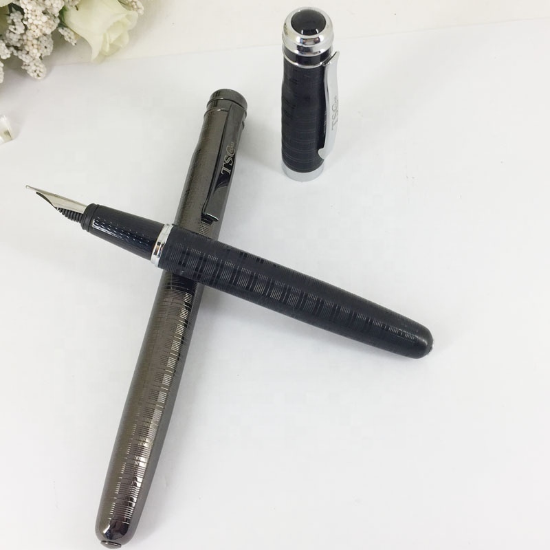 Fountain Pen 40 gram Metal Heavy Writing ink Pens Etching Design Liquid Writing Pen