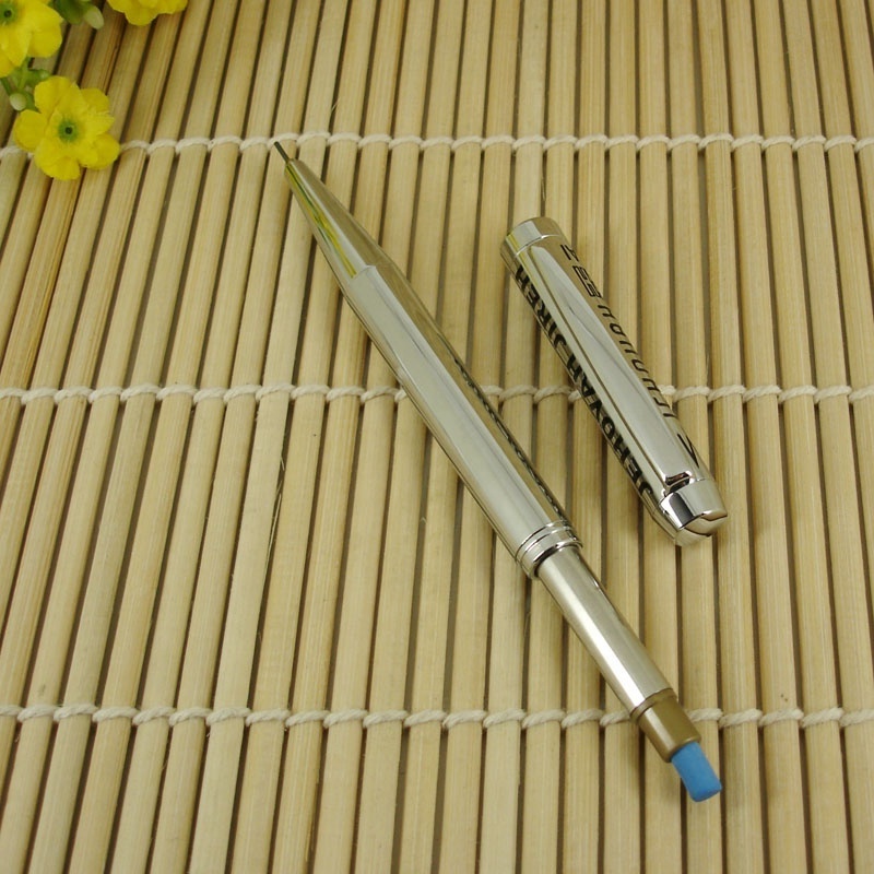 ACMECN ODM Design Carved Silver Automatic Pencils Etching Brass Twist Silver Pencil with Eraser Brand 0.9mm Mechanical Pencils