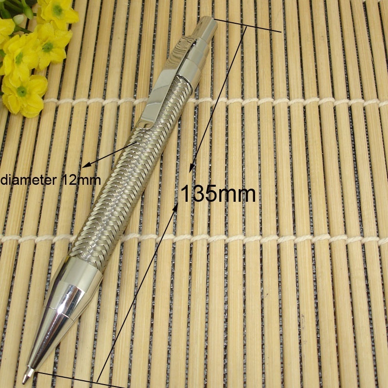 ACMECN Metal Pen Classical style Stainless Steel Wire Braid Ball Pens for Advertisement Logo Press Luxurious Ballpoint Pen