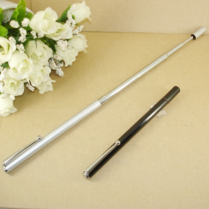 Hot Sale School Stationery 2 in 1 Multifunction Pen Retractable Baton Section 6 Stainless Steel Telescopic Magic Teacher BallPen