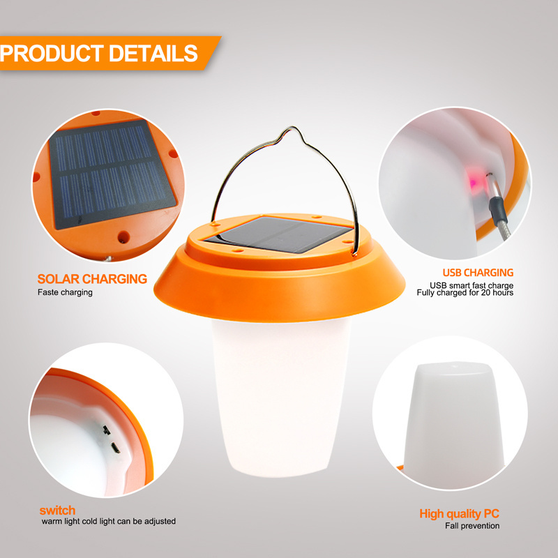 solar lantern lights outdoor indoor camping lanterns portable solar  camping lamp  solar led light USB  rechargeable