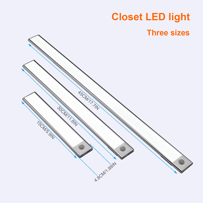 2023 1-5W LED motion sensor cabinet light wardrobe Closet Kitchen cabinet light for bedroom motion sensor under cabinet lighting