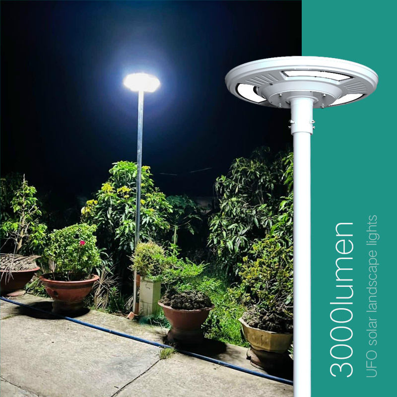 Solar integrated UFO street light  IP65 waterproof  garden light remote control can use by sea street lights