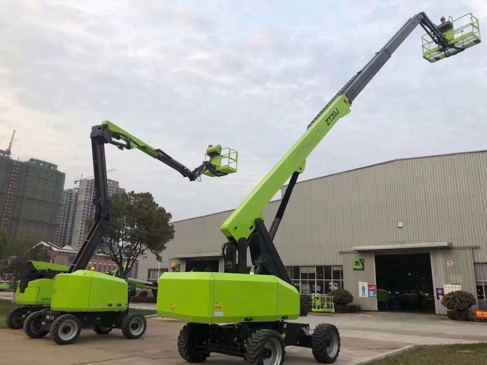 Hydraulic 12m Towable Boom Lift Cherry Pickers Telescopic Boom Lift