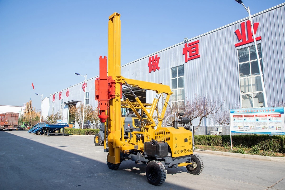 Hydraulic Loader walking Guardrail Pile Driver Post Fence install vibratory pile driver with spare parts