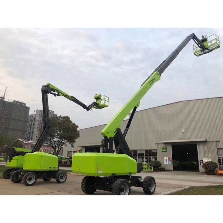 Hydraulic 12m Towable Boom Lift Cherry Pickers Telescopic Boom Lift