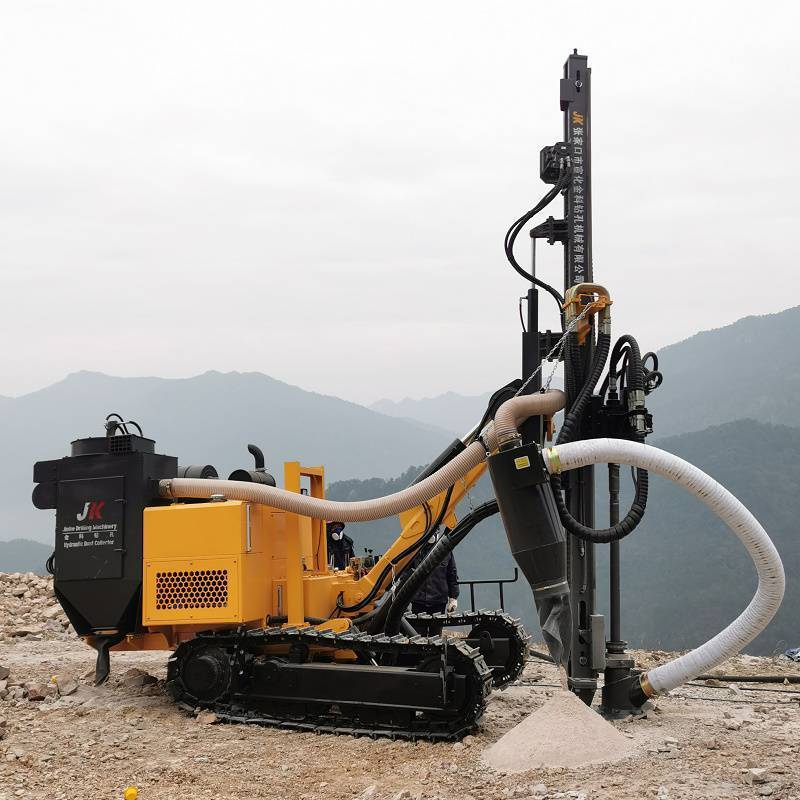 JK590BC-2A Crawler mounted hydraulic 50m DTH drilling rig with Air Compressor