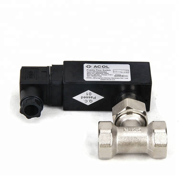 Automatic paddle flow brass water flow switch