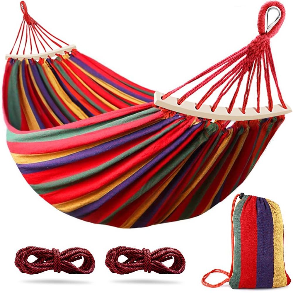 Acome Hot Sale Folding Knit Hanging Hammock Wholesale Swing Portable Outdoor Camping Hammock Bed