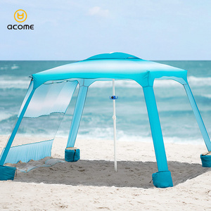 Acome Premium Canvas Beach Canopy Portable Aluminum Cool Cabanas Beach Canopy Umbrella