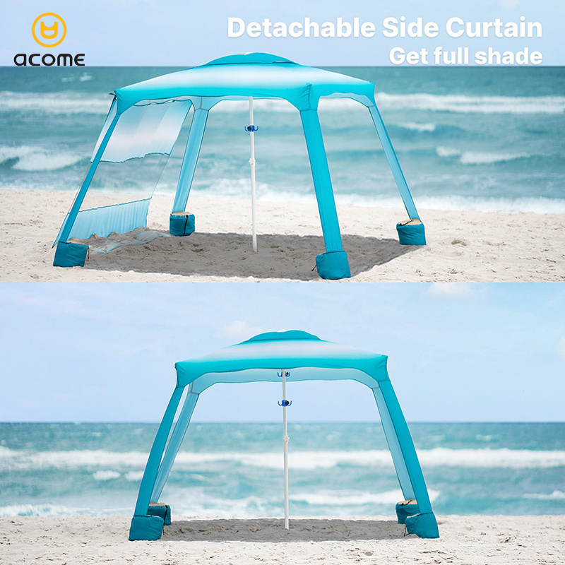 Acome Premium Canvas Beach Canopy Portable Aluminum Cool Cabanas Beach Canopy Umbrella