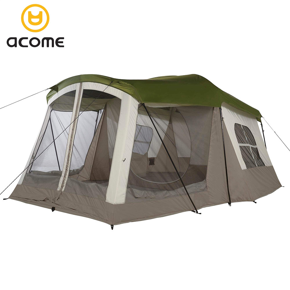 Acome 8 Person Water Resistant Tent with Convertible Screen Room for Family Camping Tent