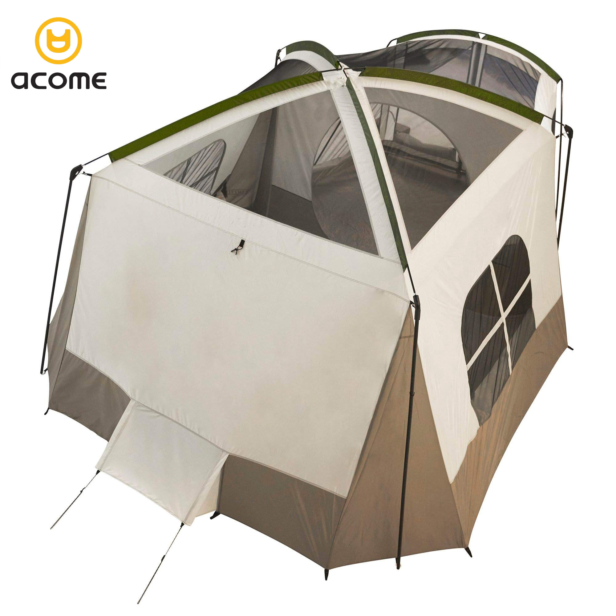 Acome Dropshipping 8 Person Water Resistant Tent with Convertible Screen Room for Family Camping Tent