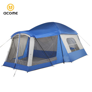 Acome 8 Person Water Resistant Tent with Convertible Screen Room for Family Camping Tent