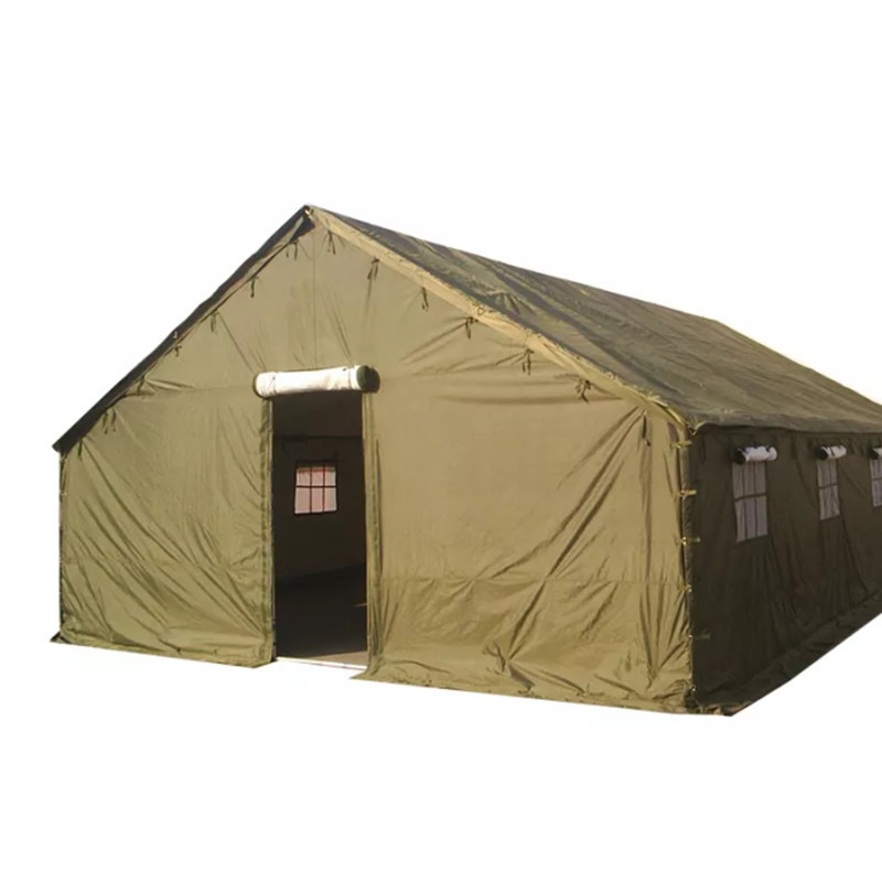 ACOME Hot Sale Outdoor Steel Frame Outdoor Winter Green Canvas Camping Disaster Relief Tent