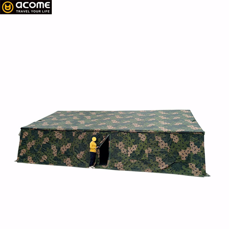 ACOME Hot Sale Outdoor Steel Frame Outdoor Winter Green Canvas Camping Disaster Relief Tent