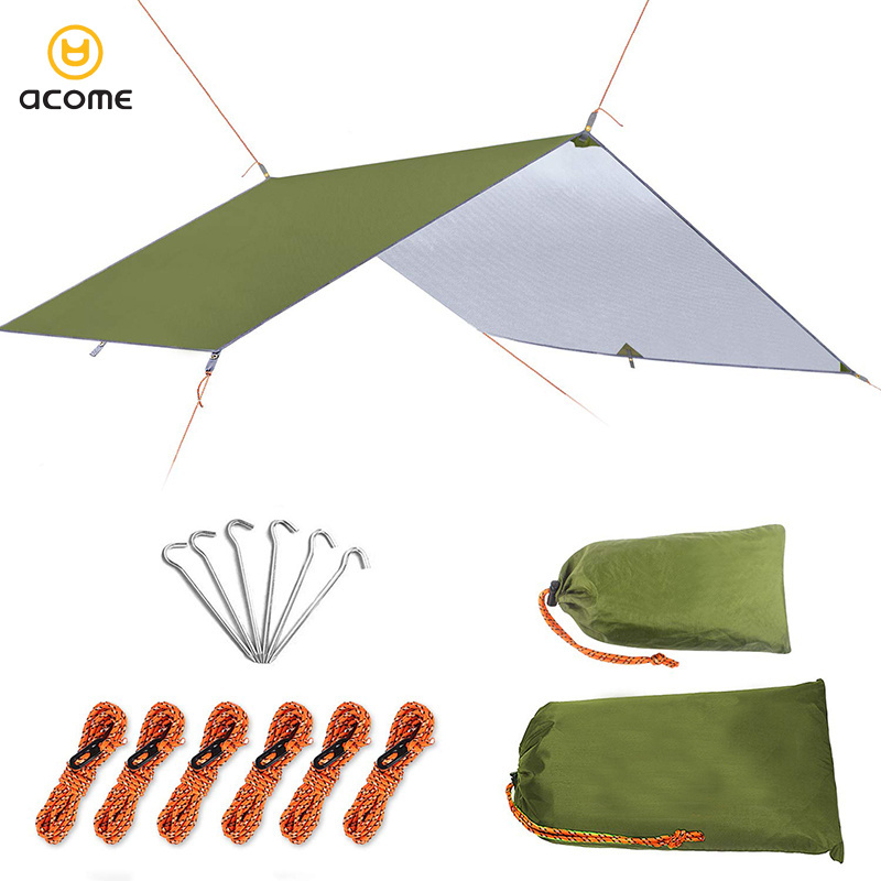 Acome Outdoor Camping Tent Rain Fly Tarp 210D Oxford Ripstop Pu 3000 Waterproof Lightweight Survival Gear Shelter For Camping