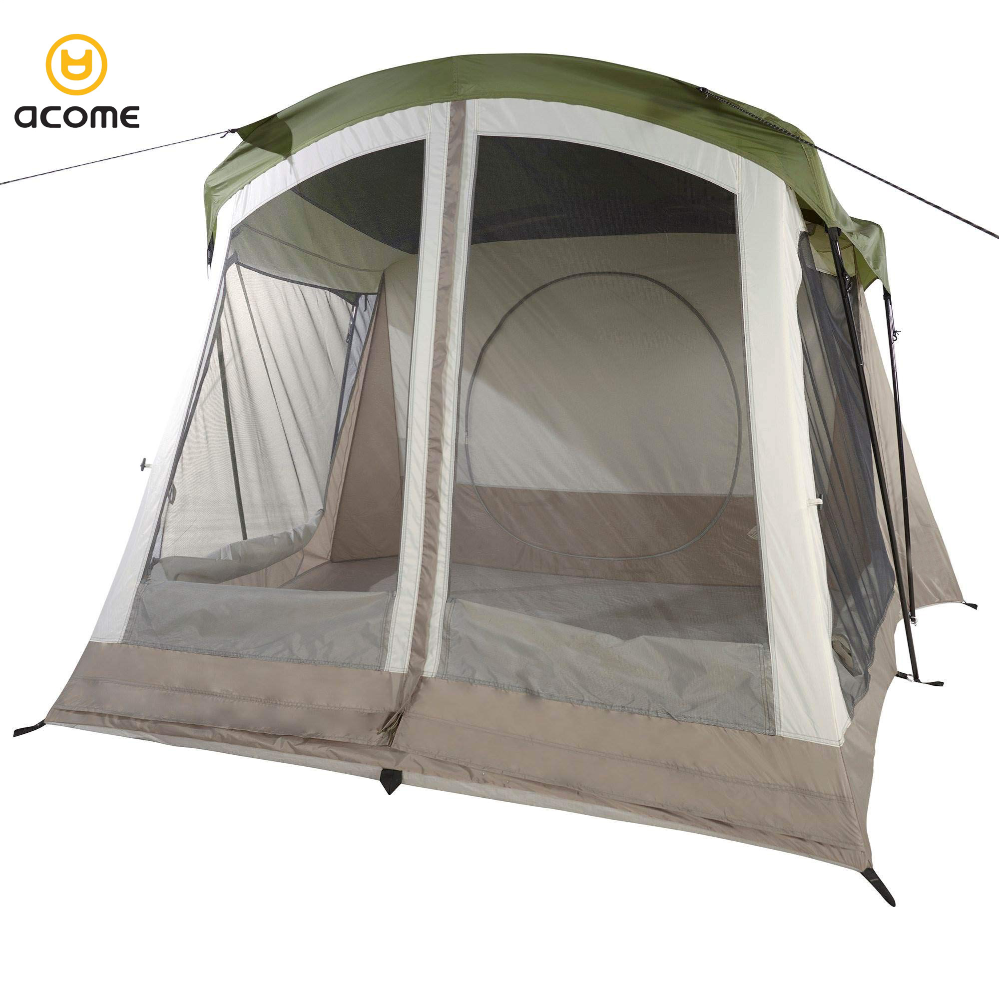 Acome 8 Person Water Resistant Tent with Convertible Screen Room for Family Camping Tent