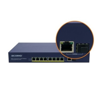 Cheap Price 8 Port Ethernet Hub 10/100/1000Base-Fx PoE Switch and RJ45/SFP