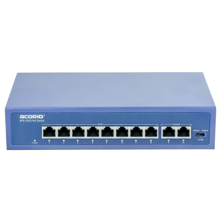 96/120W 250m 8FE(PoE)+2GE port RJ45 poe Ethernet hub switch For CCTV Outdoor