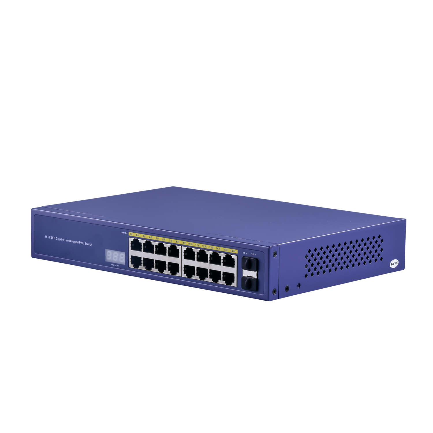 16 port 10/100Mbps POE network switch +2-port SFP uplink for CCTV IP camera