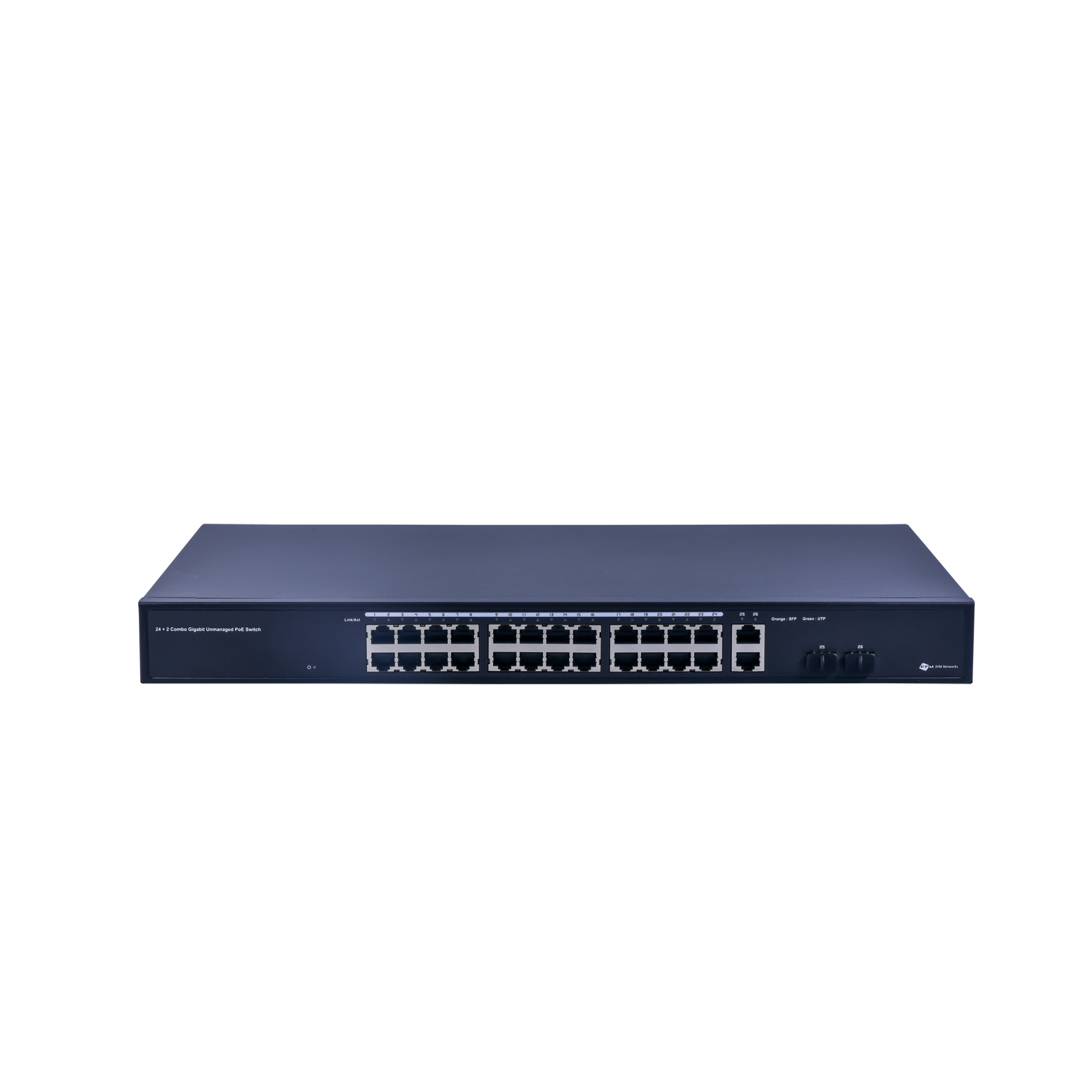 ACORID VLAN Extend 250 Meters 1U Rack Mount 24 ports Gigabit Unmanaged POE Switch