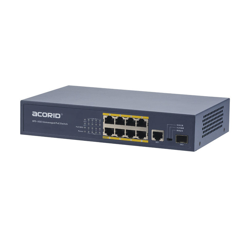 Network Switch PoE 8 Port with 10/100Mbps Unmanaged Ethernet Switch