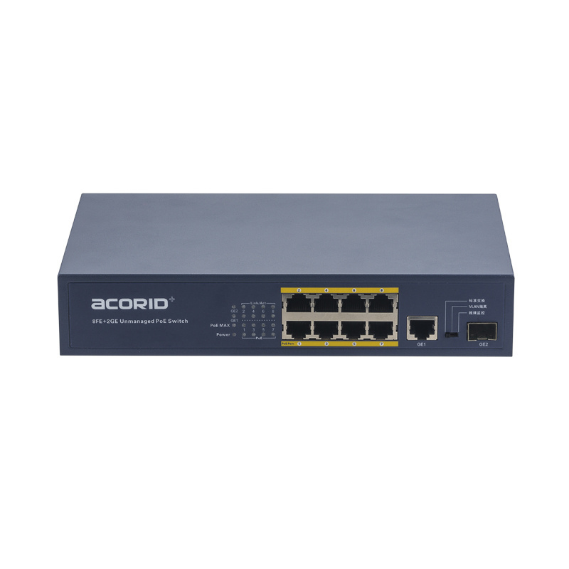 Network Switch PoE 8 Port with 10/100Mbps Unmanaged Ethernet Switch