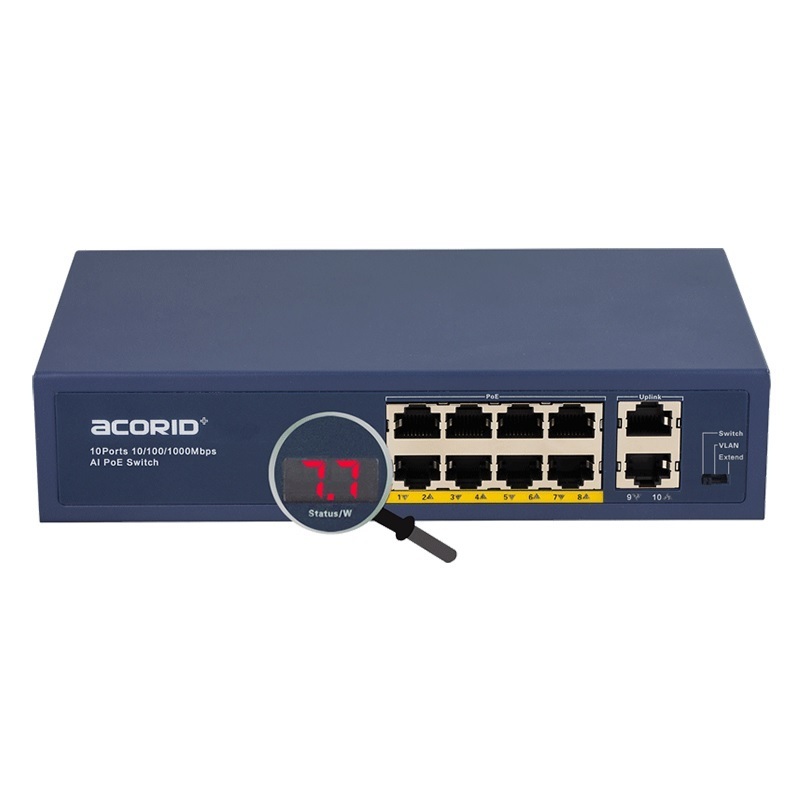 Hot Sale 8 Port Gigabit Support POE Watchdog VLAN QoS Full Gigabit AI POE Switch with 8 Port