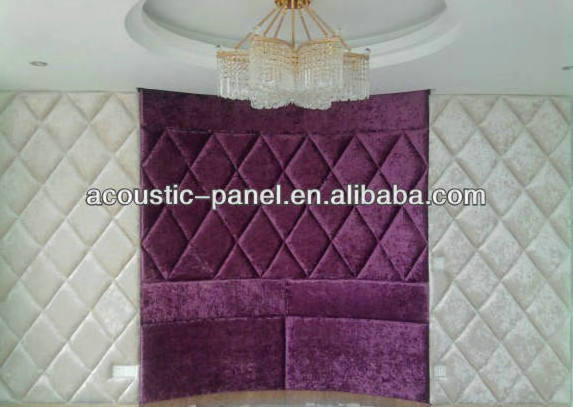 Tufted Velvet Finish Fabric Covered Wall Panel Decorative Foam Panel Wall For Villa