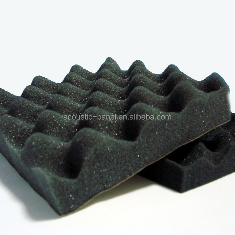 Self-Adhesive Black Egg-Crate Acoustic Foam Panel For Studio Soundproofing