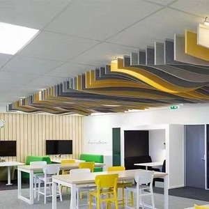 Noise reduce PET acoustic ceiling panels 3D acoustic sound proof ceiling tiles