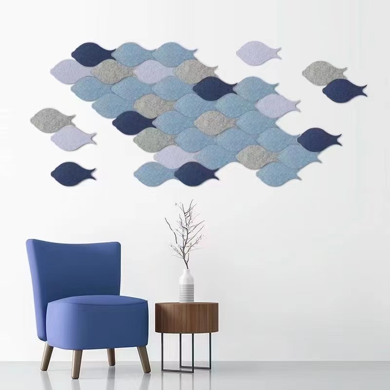 Acoustic Panels Sound Absorbing felt Flame Retardant sound proof panel-fish shape