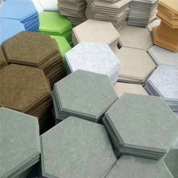 Self Adhesive Sound Absorbing Hexagon Acoustic Wall Panels Polyester Acoustic Panels Pet Felt Soundproof Wall Panel