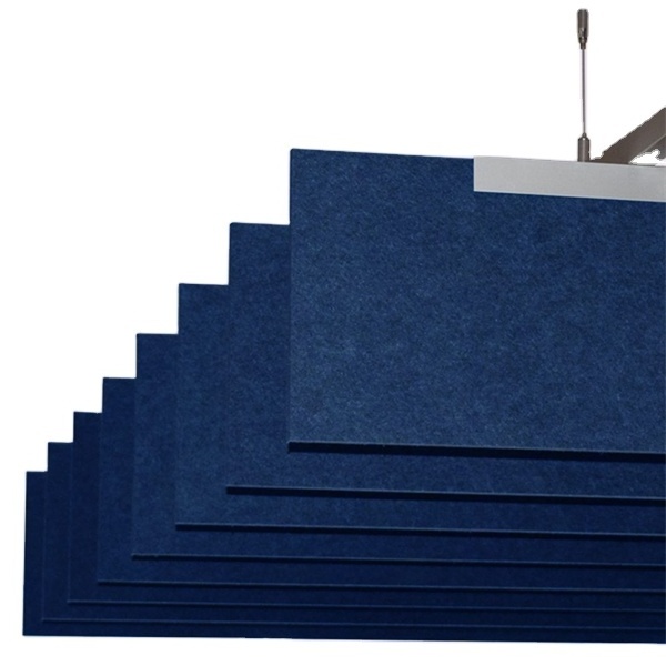 polyester fibre acoustic panel acoustic ceiling hanging panels sound absorbing acoustic cloud baffles