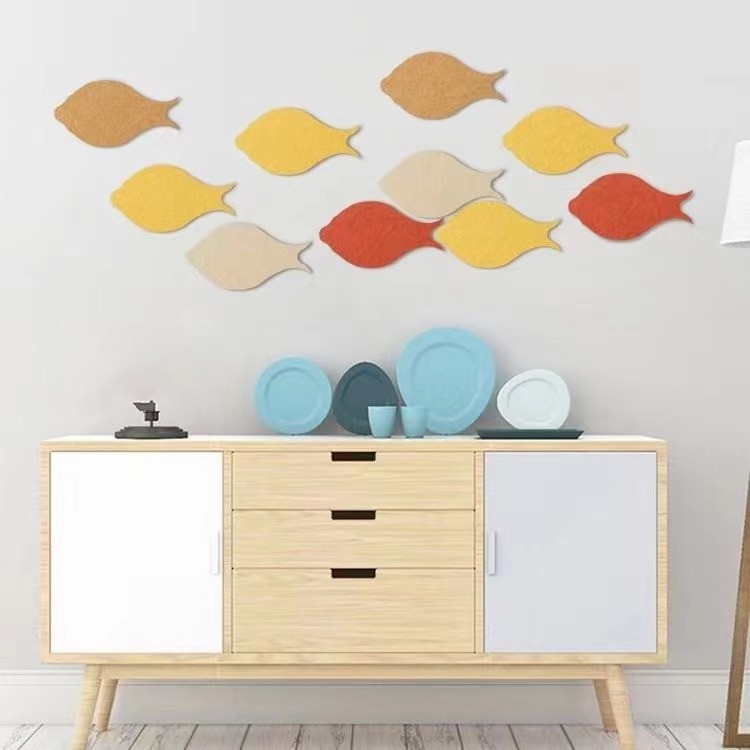 Acoustic Panels Sound Absorbing felt Flame Retardant sound proof panel-fish shape