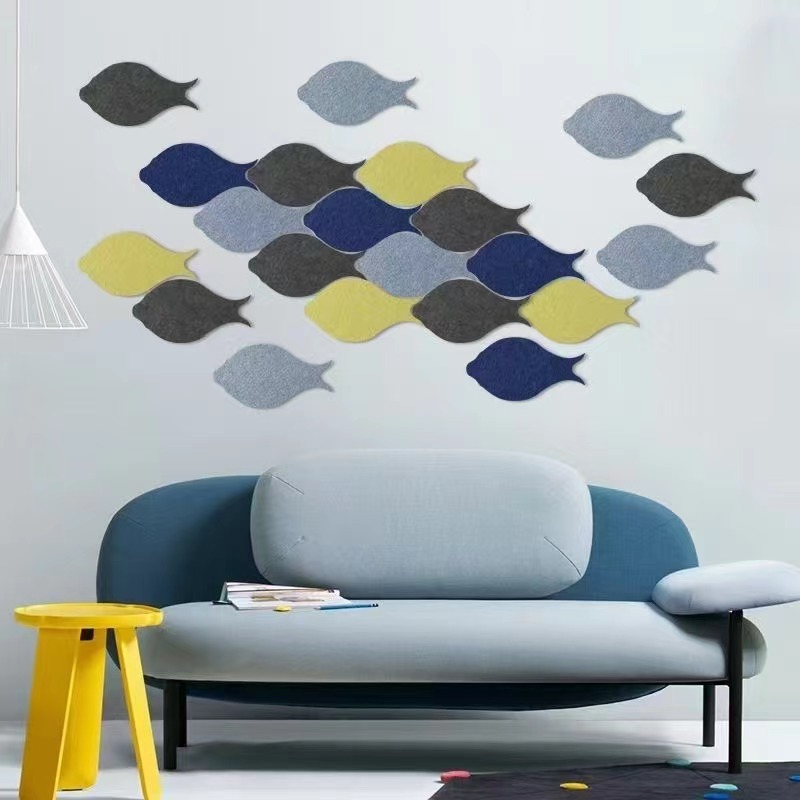 Acoustic Panels Sound Absorbing felt Flame Retardant sound proof panel-fish shape