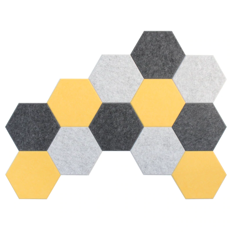 Hotsale Colorful Polyester Felt 3d hexagon acoustic wall panels