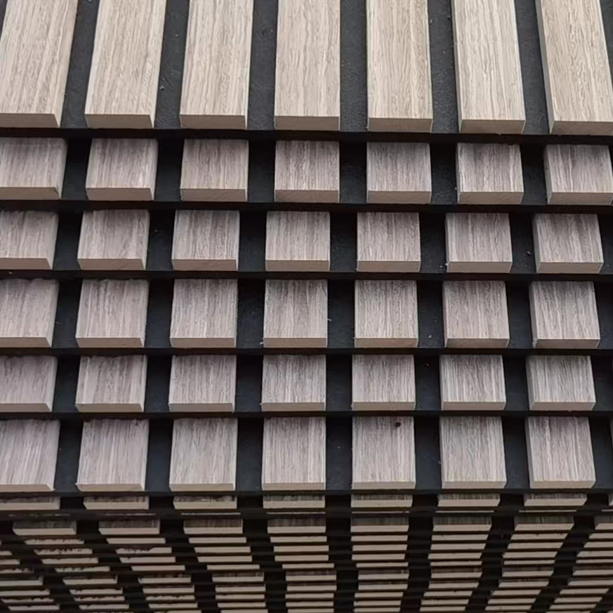 GanYoung flexible wood panel mdf slats acoustic panel foam