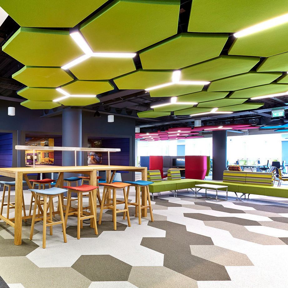 Hexagon Art Pet Acoustic Ceiling Tiles Polyester Fiber Acoustic Panels for Ceiling